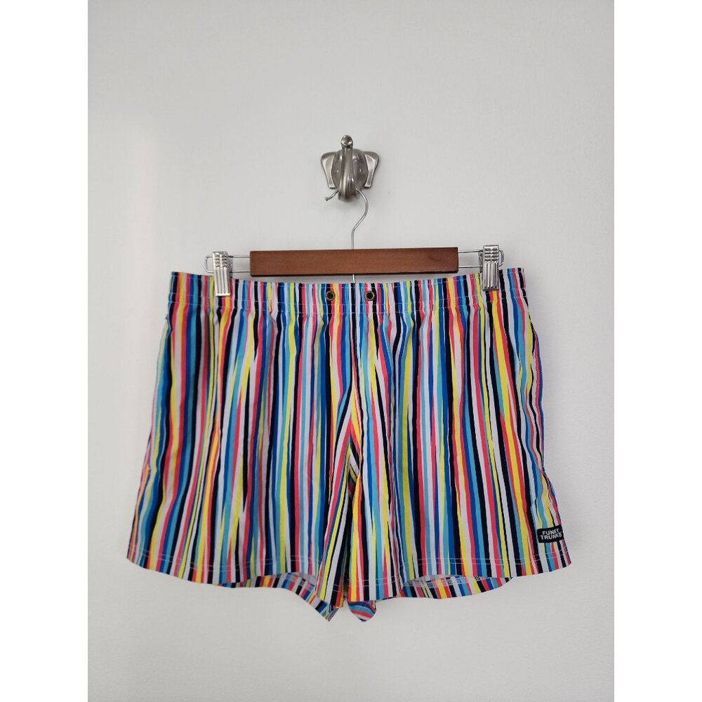 Funky Trunks multicolor stripe water shorts trunks L